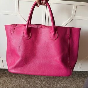 beck bags Pink Leather Tote Bag
